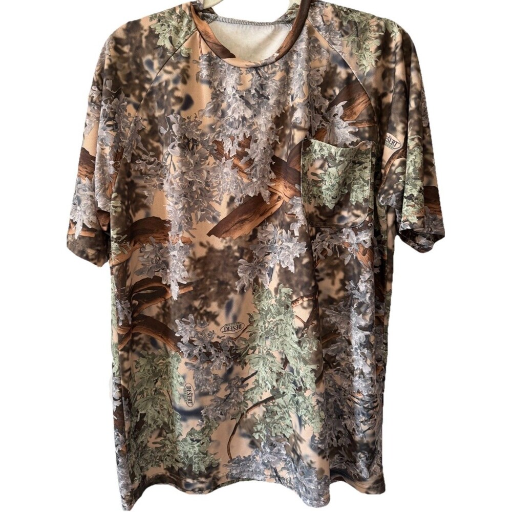 Kings Desert Shadow Camo Shirt Mens Large Hunting Tactical Outdoor Camo Tee SS